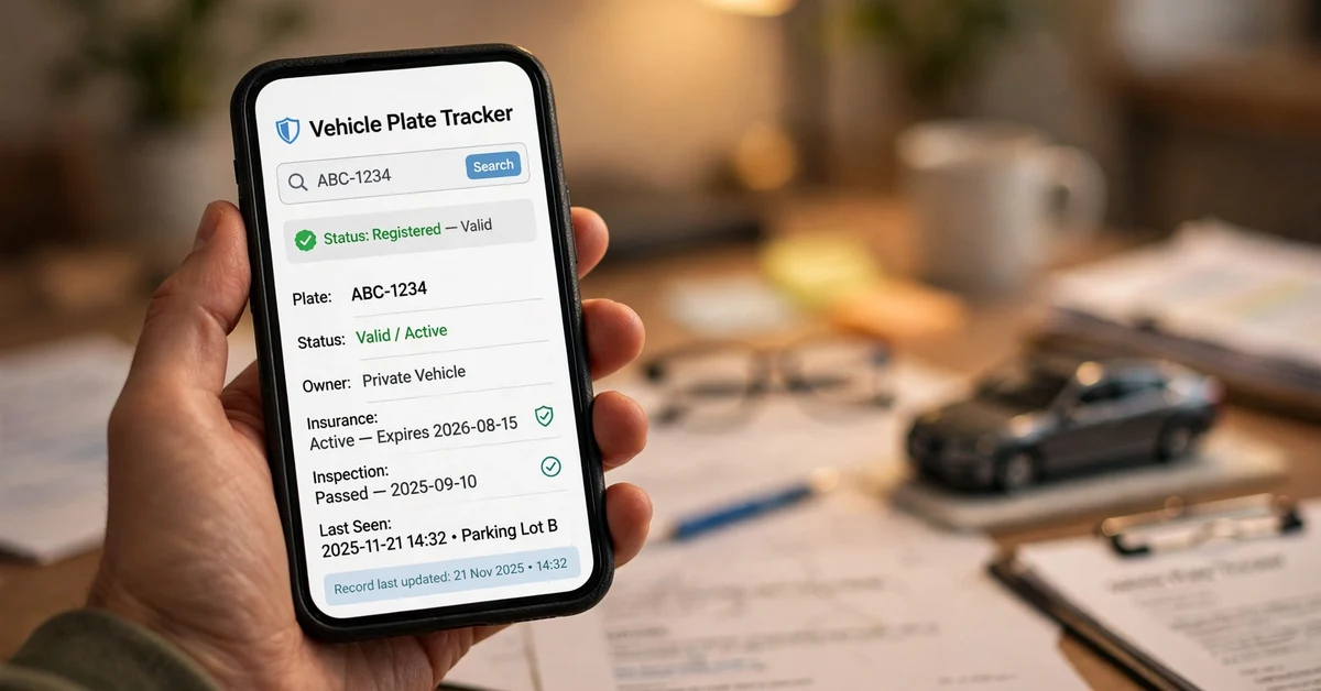Checking LTO plate number online on a smartphone