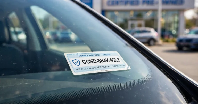 Conduction sticker on a car windshield Philippines