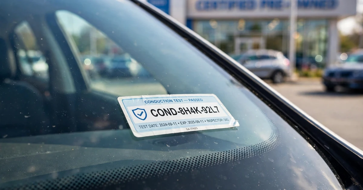 Conduction sticker on a car windshield Philippines
